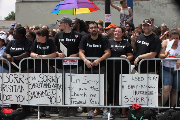 This picture of Chicago Christians who showed up at a gay pride parade to apologize for homophobia in the Church.
