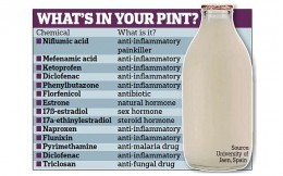 milkchemicals 260x162 What’s in Your Milk? 20+ Painkillers, Antibiotics, and More