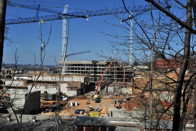The construction site of the Department of Homeland Security's new headquarters, Feb. 15, 2012, in Washington, DC