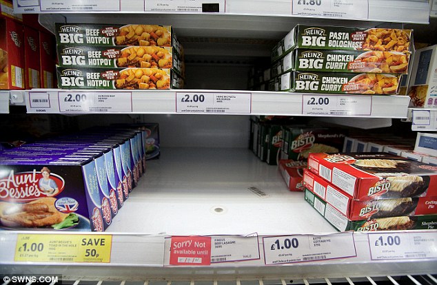 Conspicuous absence: Retailers began a mass clear out of beef products linked to the horsemeat scandal