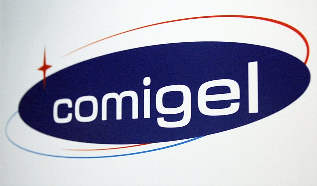 The logo of Comigel, the French food company that supplied frozen lasagne found to contain up to 100 per cent horsemeat to British supermarkets, including supermarket leader Tesco