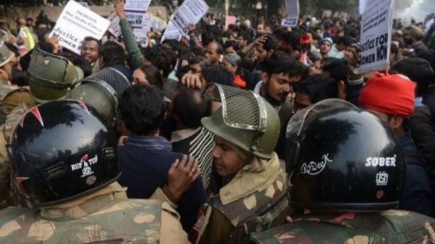 Indian anti-rape protests via AFP