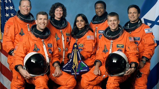 Shuttle Columbia crew in 2003 via Wikipedia