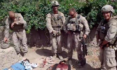 YouTube video showing what is believed to be US Marines urinating on the bodies of dead Taliban